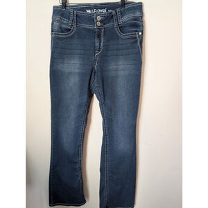 WallFlower Boot Cut Jeans Size 13 Blue with White Stitching, Juniors